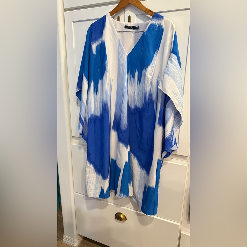 Ralph Lauren 1x Blue and White ikat Dress